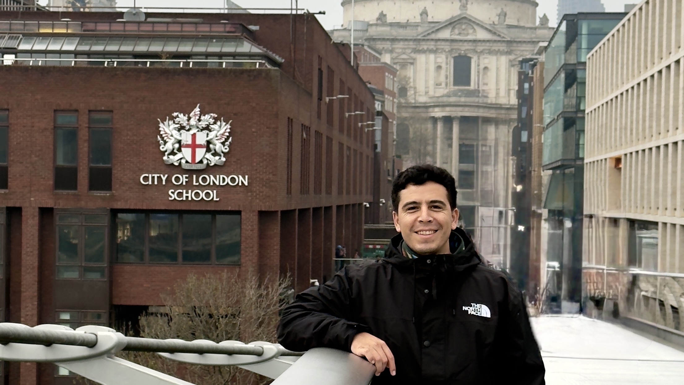 Portrait of Omar Olivares, AI engineer, smiling in London